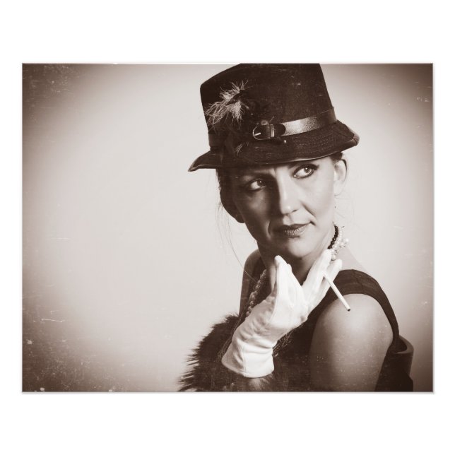 Vintage retro woman photo print (Front)