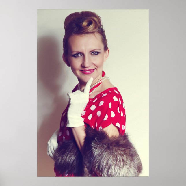 Vintage retro woman poster (Front)