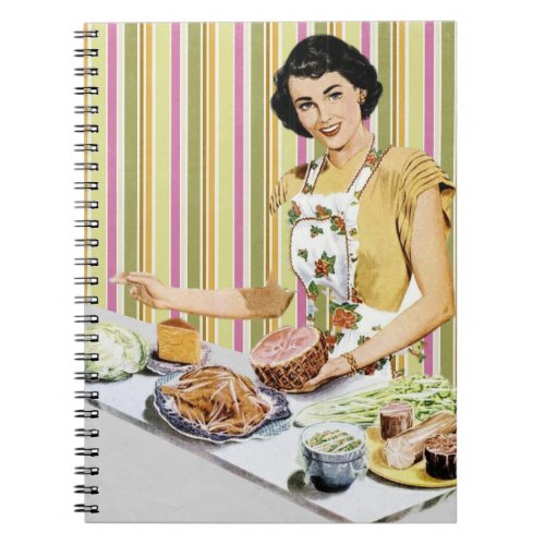 Vintage Retro Woman Recipe Book