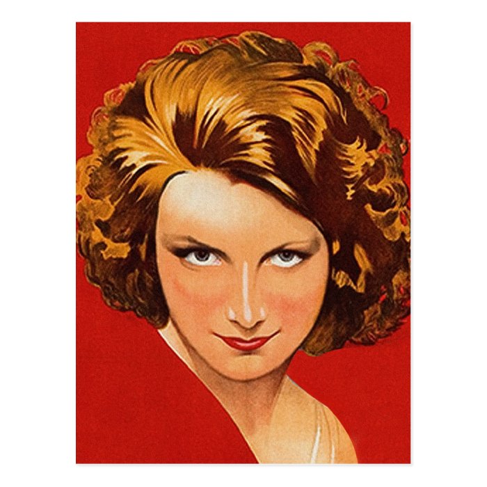 Vintage Retro Women 20s Woman's Portrait Postcard