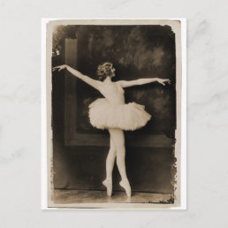Vintage Retro Women Ballet Dancer Woman Postcard