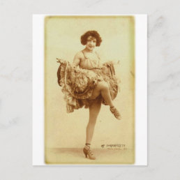 Vintage Retro Women French Can-Can Dancer Woman Postcard