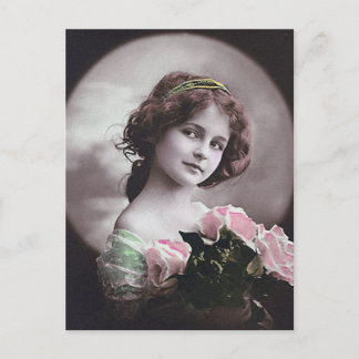 Vintage Retro Women French Victorian Woman Postcard