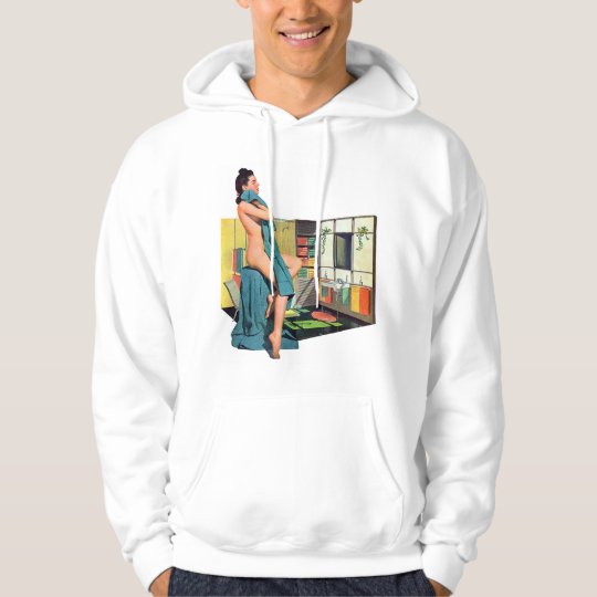 Vintage Retro Women Kitsch Feel of Cotton Towels Hoodie