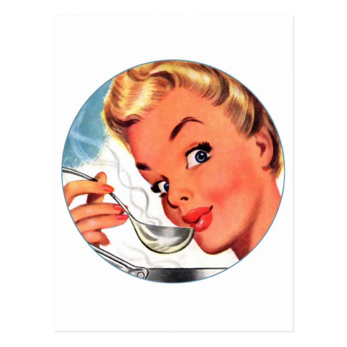 Vintage Retro Women Kitsch Soups Ready Ad Post Cards