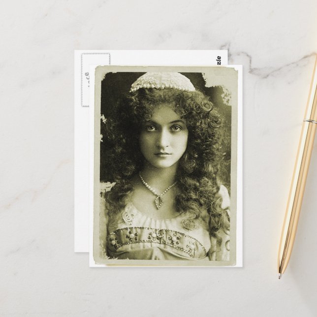 Vintage Retro Women Sepia Portrait 20s Woman Postcard | Zazzle
