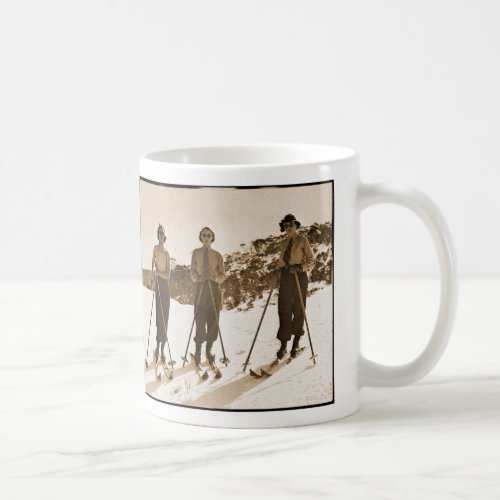 Vintage Retro Women Skiing Ski Bums 1942 Coffee Mug