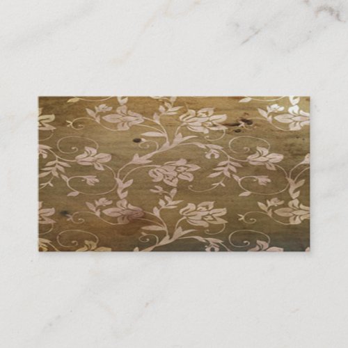 Vintage Retro Wood with Elegant Flowers Business Cards