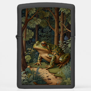 Vintage retro woodland art nouveau frog zippo lighter