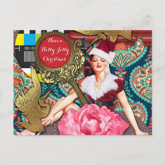 Vintage Retro Xmas Santa Holiday Postcard (Front)