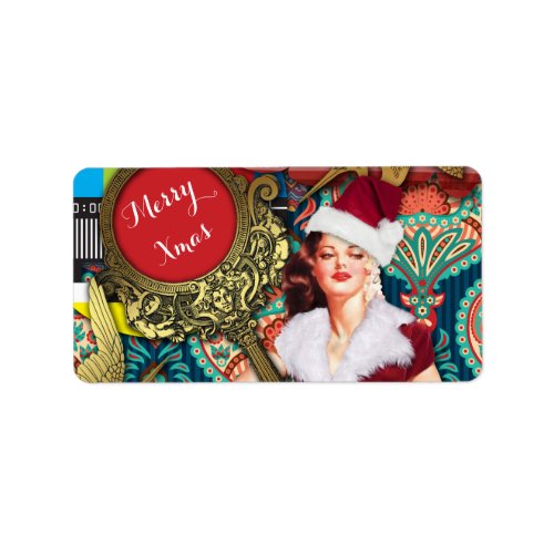 Vintage Retro Xmas Santa Label