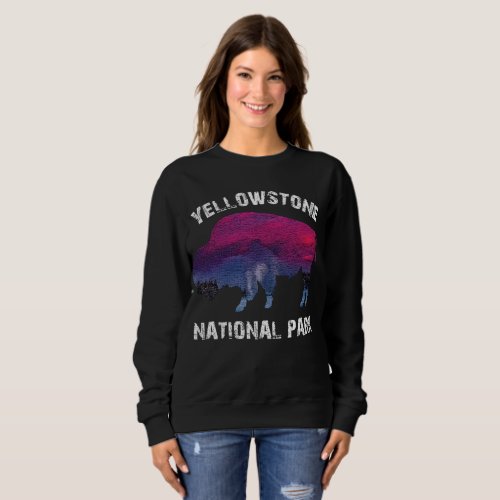 Vintage Retro Yellowstone National Park Bison Sweatshirt