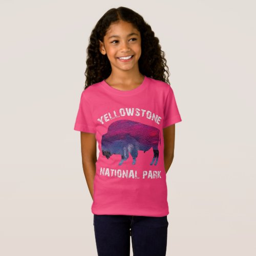 Vintage Retro Yellowstone National Park Bison T_Shirt