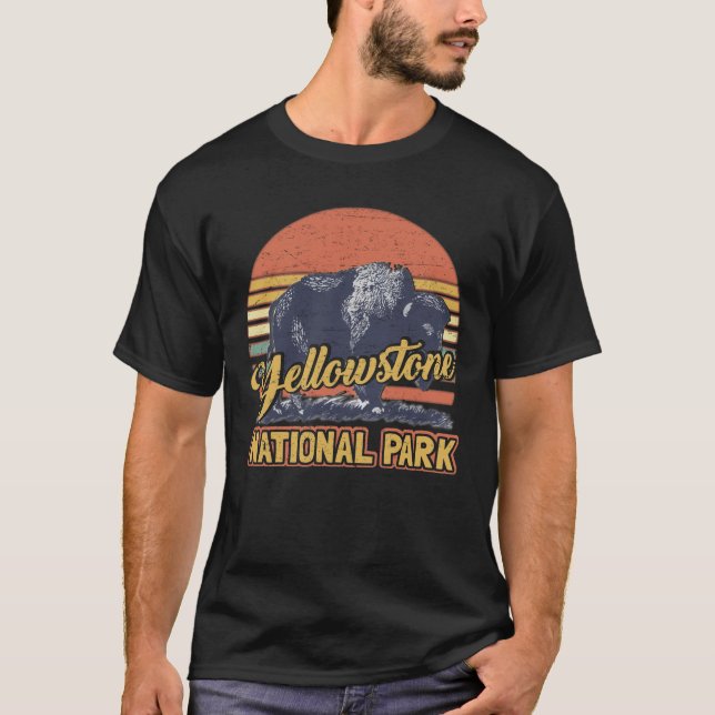 Vintage Retro Yellowstone National Park T-Shirt (Front)