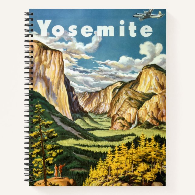 Vintage Retro Yosemite National Park Travel Notebook (Front)