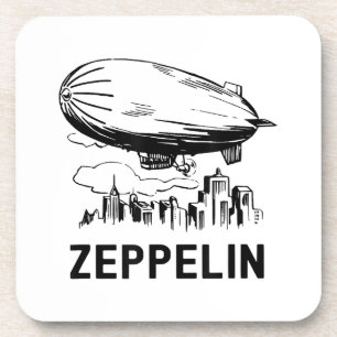 Vintage Retro Zeppelin - Dirigible Airship Sketch Beverage Coaster