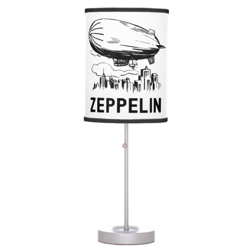 Vintage Retro Zeppelin _ Dirigible Airship Sketch Table Lamp