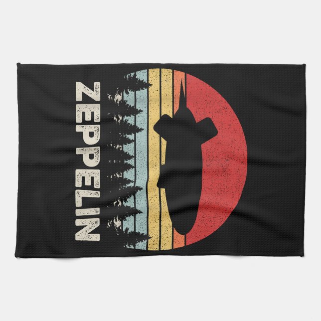 Vintage Retro Zeppelin Shirt Dirigible Airship Kitchen Towel (Horizontal)