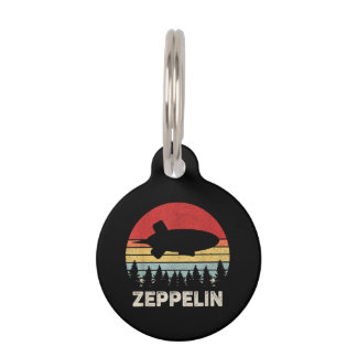 Vintage Retro Zeppelin Shirt Dirigible Airship Pet ID Tag