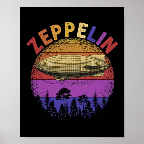 Vintage Retro Zeppelin Shirt Dirigible Airship Poster