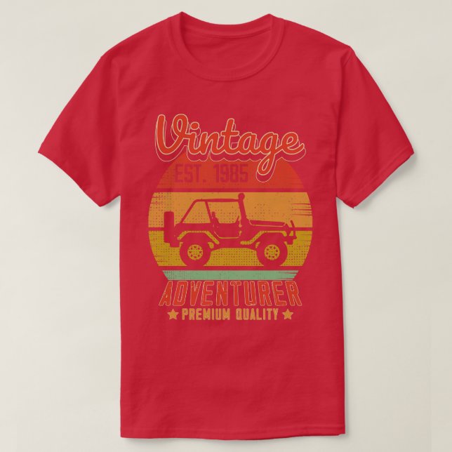 Vintage RetroAdventurer Est 1985 Birthday Gift T-Shirt (Design Front)