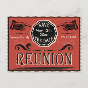 Vintage Reunion Save The Date Announcement Postcard