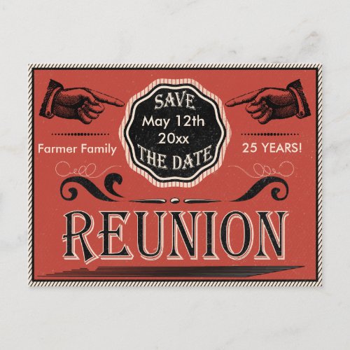 Vintage Reunion Save The Date Announcement Postcard