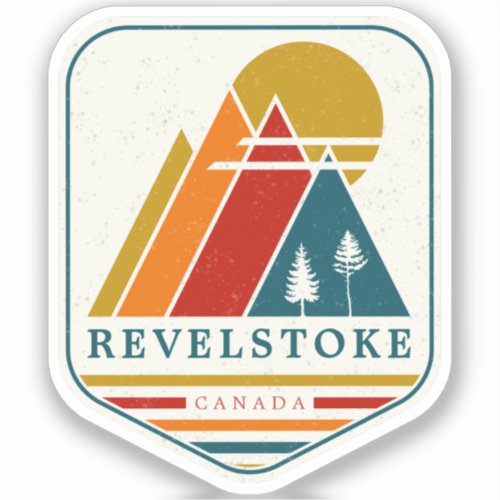 Vintage Revelstoke Canada Skiing Souvenir Sticker