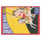 Vintage Revere Beach Carousel Poster Nostalgic Pat Tissue Paper Zazzle
