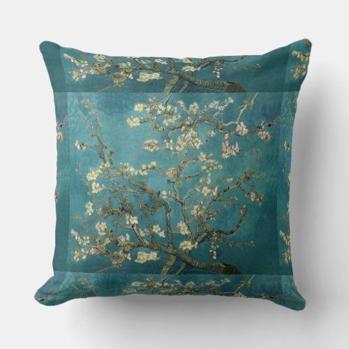 Vintage Reversible Van Gogh Almond Blossom Throw Pillow