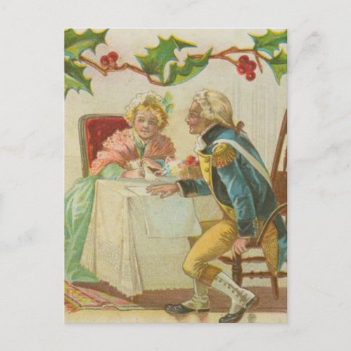 Vintage Revolutionary War Christmas Holiday Postcard