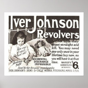 Vintage Revolver Ad Don't Try This At Home Poster