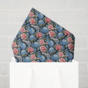 Vintage Revolver Floral With Lace And Flowers Tissue Paper