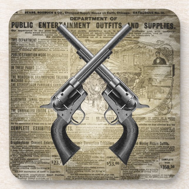 Vintage Revolvers Beverage Coaster (Front)