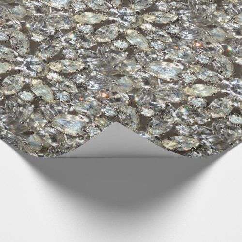 Vintage Rhinestone Diamond Bling Mirror Pattern Wrapping Paper