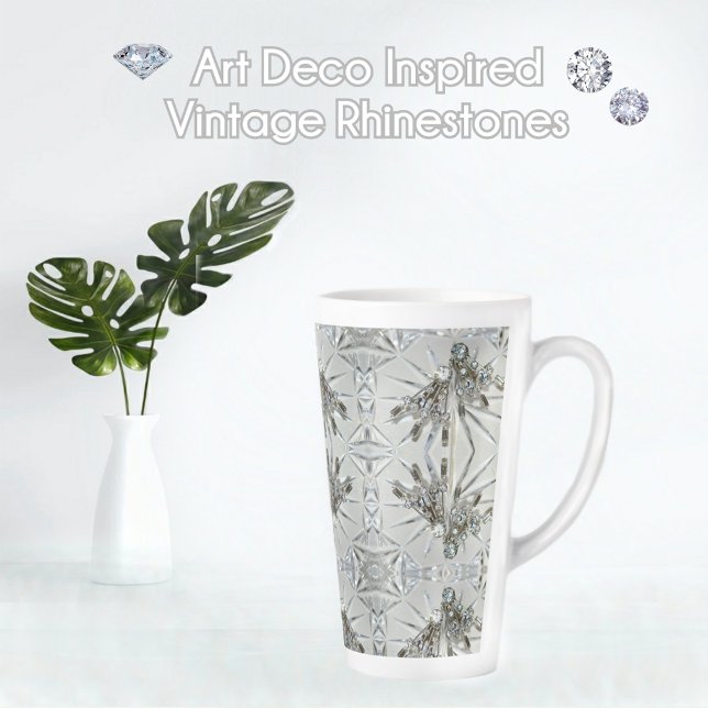 Vintage Rhinestone Elegant Art Deco Latte Mug (Creator Uploaded)