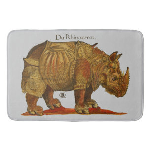 Vintage Rhino Durer's Rhinoceros Antique Bathroom Mat