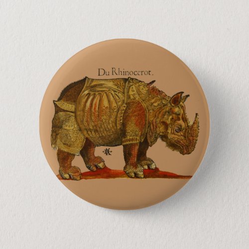 Vintage Rhino Durers Rhinoceros Antique Button