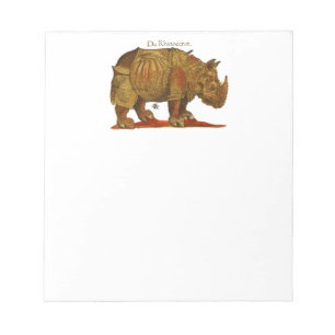 Vintage Rhino Durer's Rhinoceros Antique Notepad