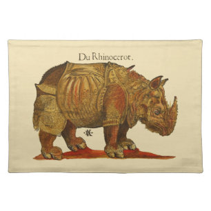 Vintage Rhino Durer's Rhinoceros Antique Placemat