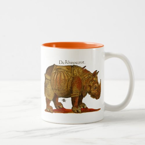 Vintage Rhino Durers Rhinoceros Antique Two_Tone Coffee Mug