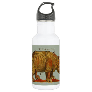 Vintage Rhino Durer's Rhinoceros Antique Water Bottle
