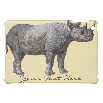 Vintage Rhino Ipad Case Ipad Mini Cover by Customizables at Zazzle