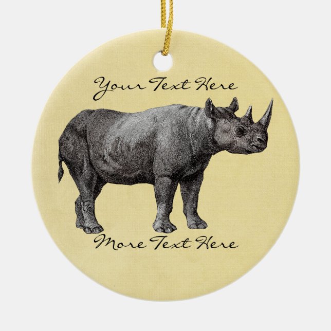 Vintage Rhino Ornament (Front)