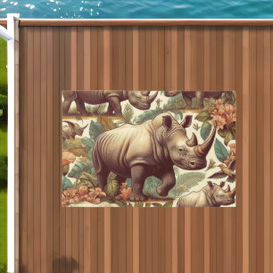 Vintage Rhino Seamless Outdoor Rug