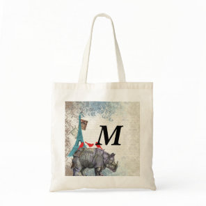 Vintage rhino tote bag