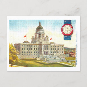 Vintage Rhode Island Capitol with Seal Postcard