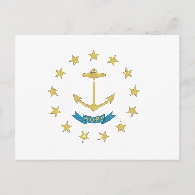 Vintage RHODE ISLAND Flag Postcard (Front)