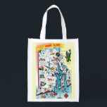 Vintage Rhode Island Map Reusable Bag<br><div class="desc">A vintage colorful postcard map of the State of Rhode Island repurposed on a reusable grocery,  beach,  gift,  book bag.  The image is on front and back BUT you can delete the back image,  personalize it or simply purchase this bag as is.</div>