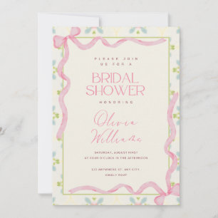 Vintage Ribbon Bridal Shower Invitation
